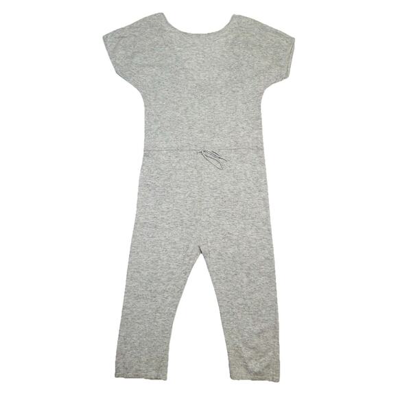 Callahan Short Sleeve Jumpsuit Womens Medium Gray Wool Angora Blend Knit V Back - Picture 4 of 14